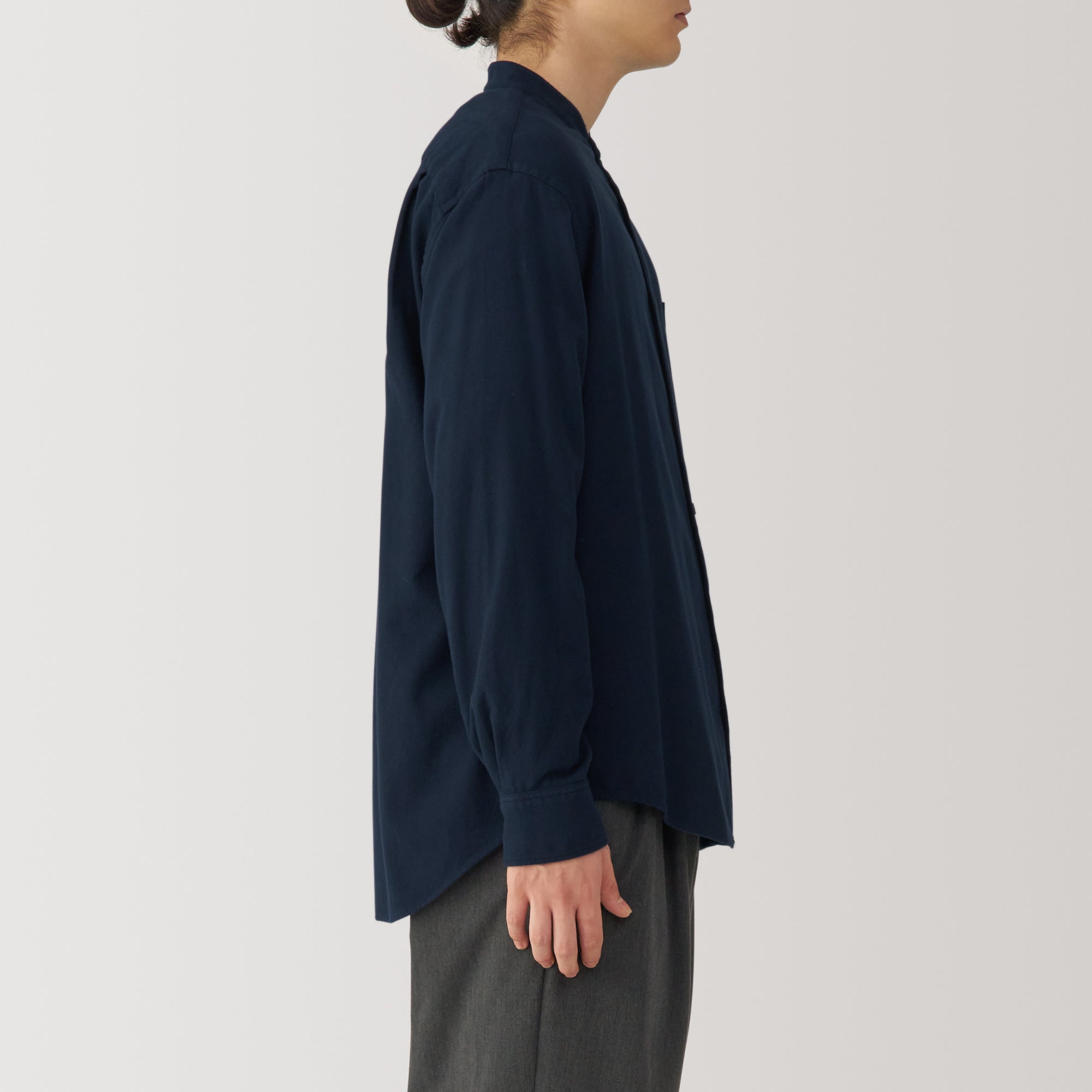 Men's Flannel Stand Collar Long Sleeve Shirt - Image 5