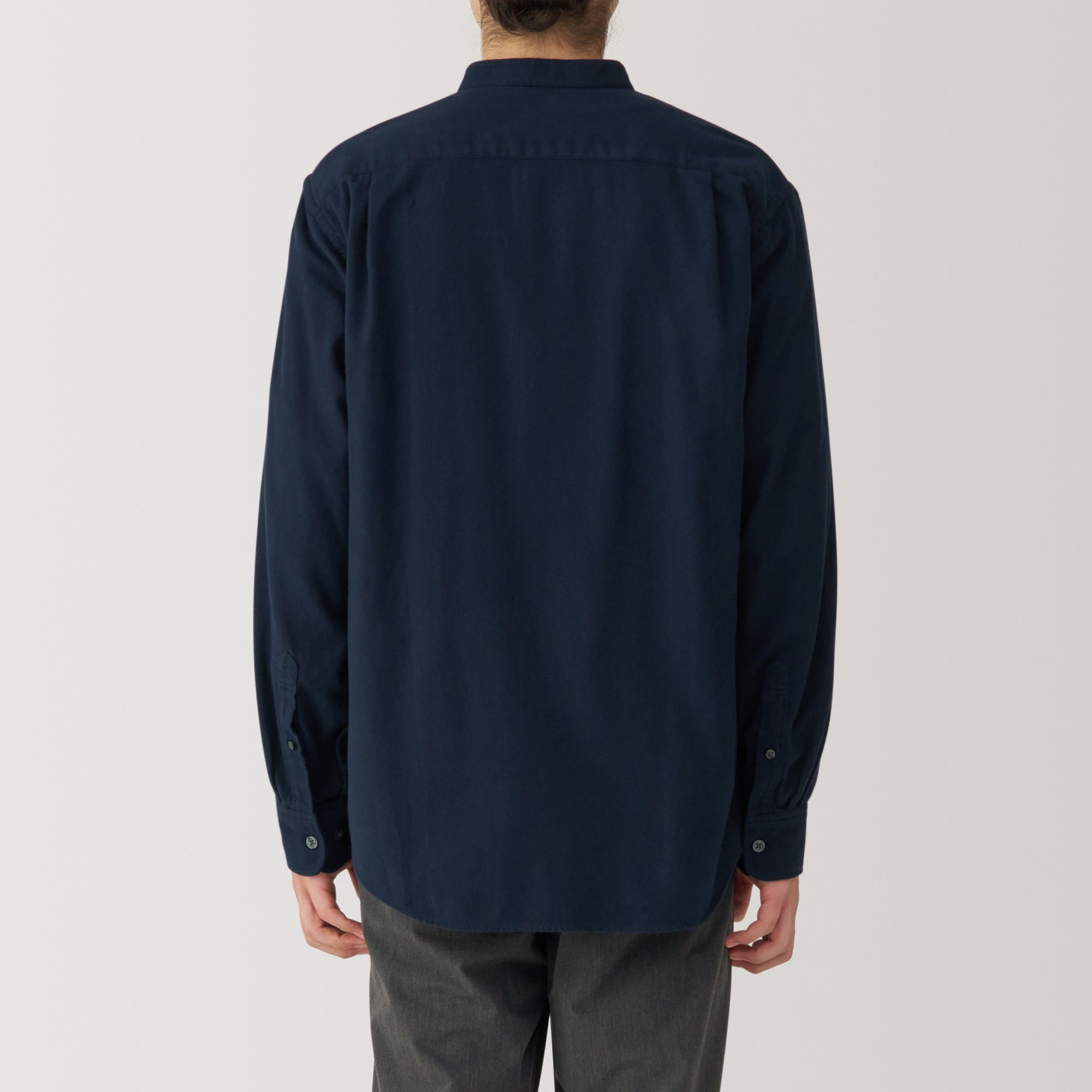 Men's Flannel Stand Collar Long Sleeve Shirt - Image 6