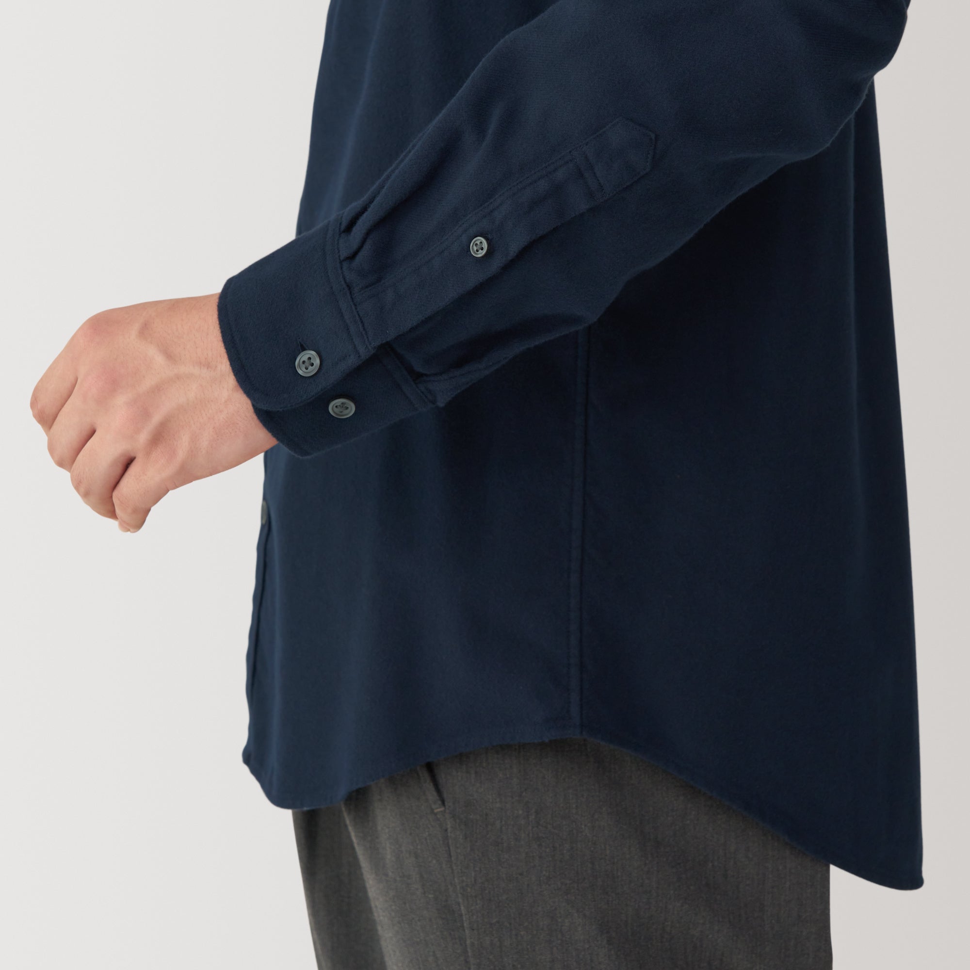 Men's Flannel Stand Collar Long Sleeve Shirt - Image 8