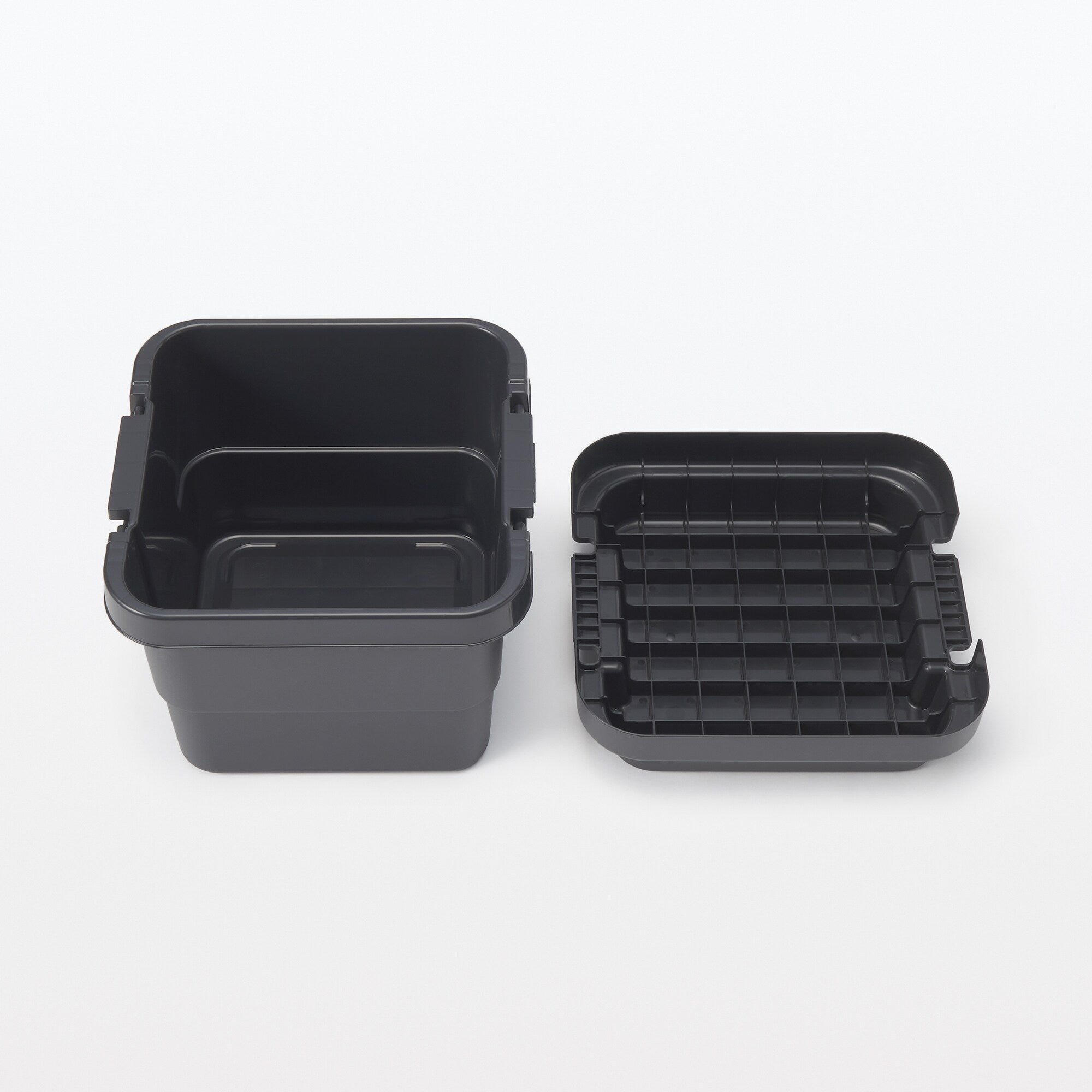 Heavy Duty Polypropylene Storage Box - Dark Gray - Small 7.9 gal - Image 4
