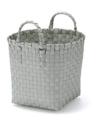 Recycled Polypropylene Strap Weave Basket - Gray - Small (dia. 9.8 x H7.9)