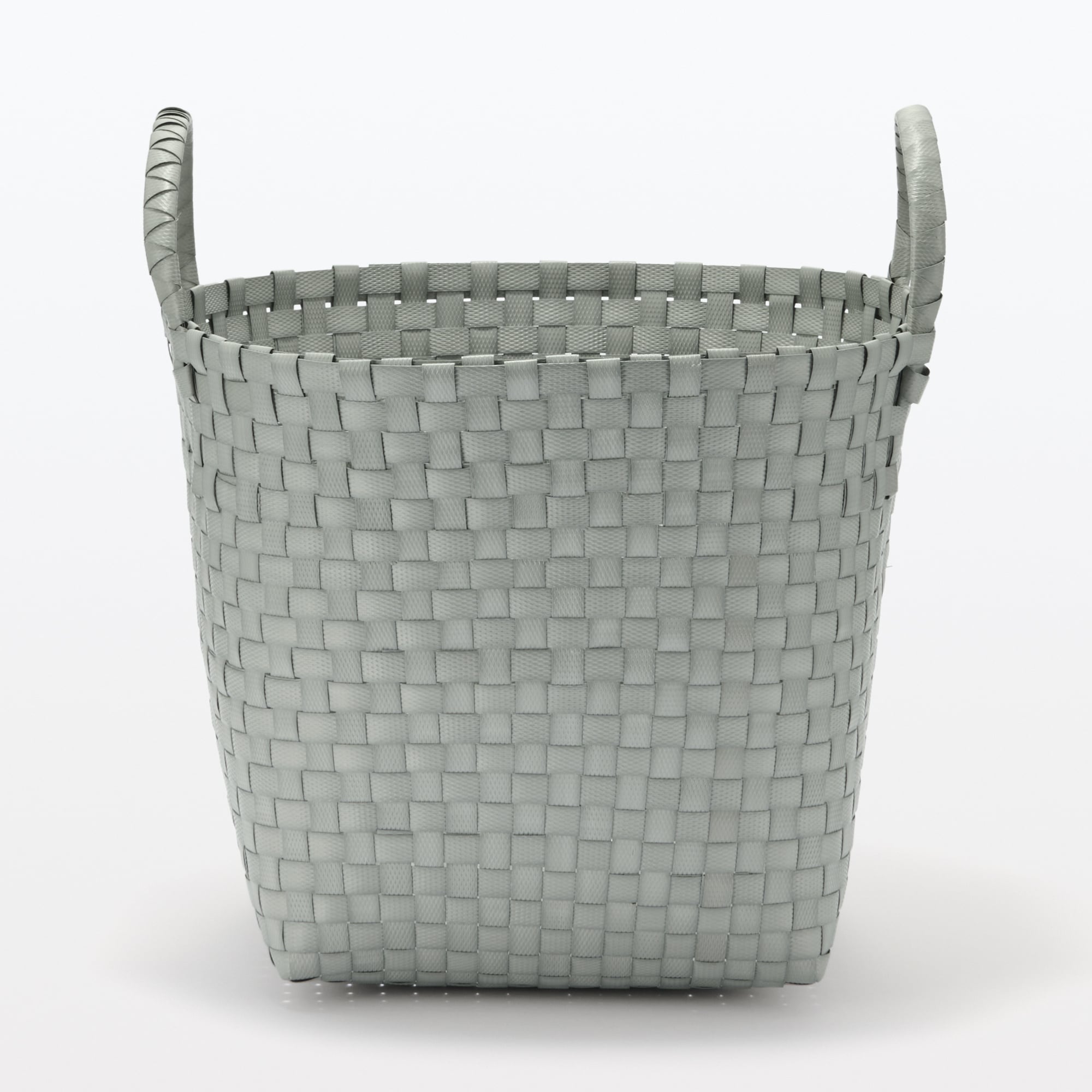 Recycled Polypropylene Strap Weave Basket - Gray - Medium (dia. 13 x H9.8) - Image 3