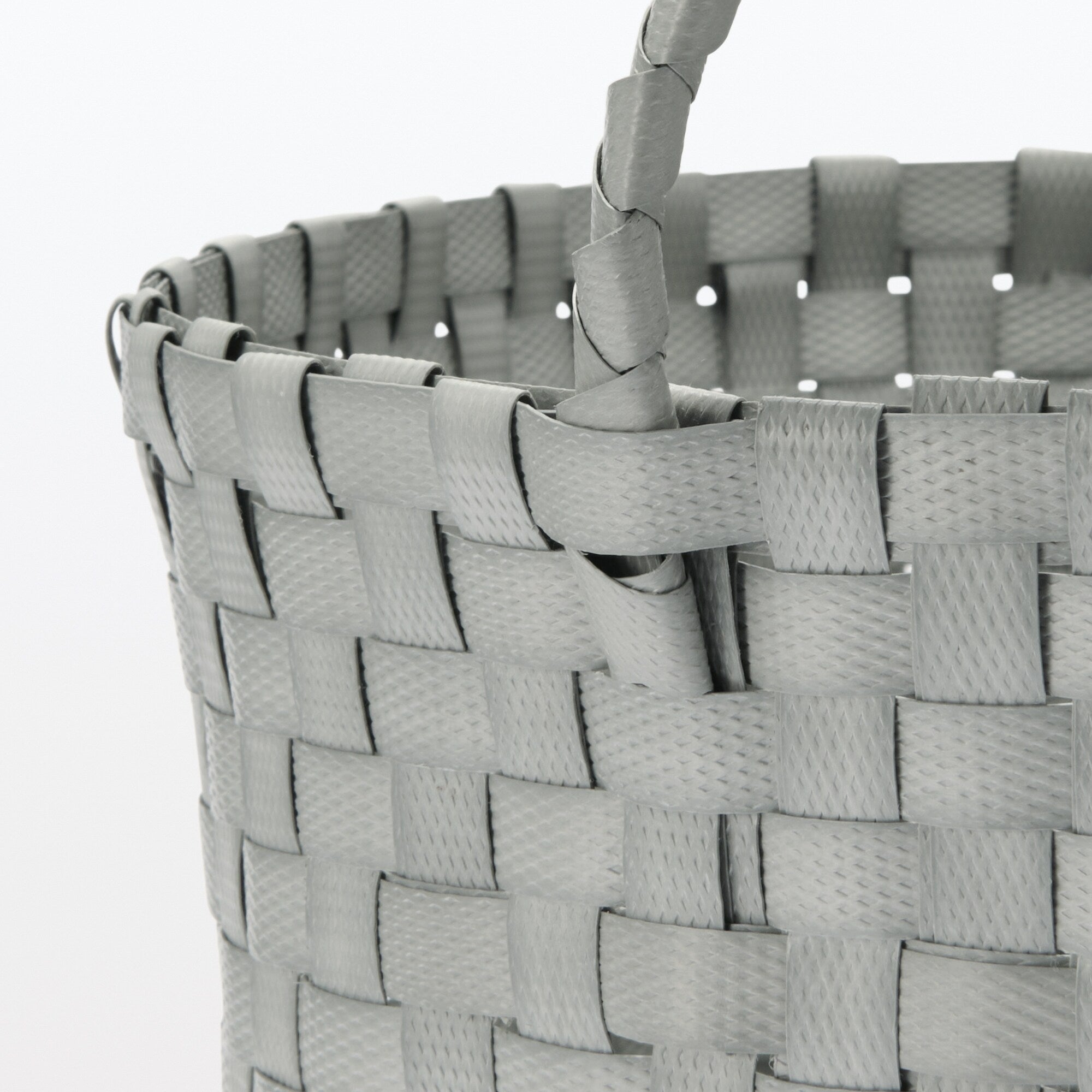Recycled Polypropylene Strap Weave Basket - Gray - Medium (dia. 13 x H9.8) - Image 5