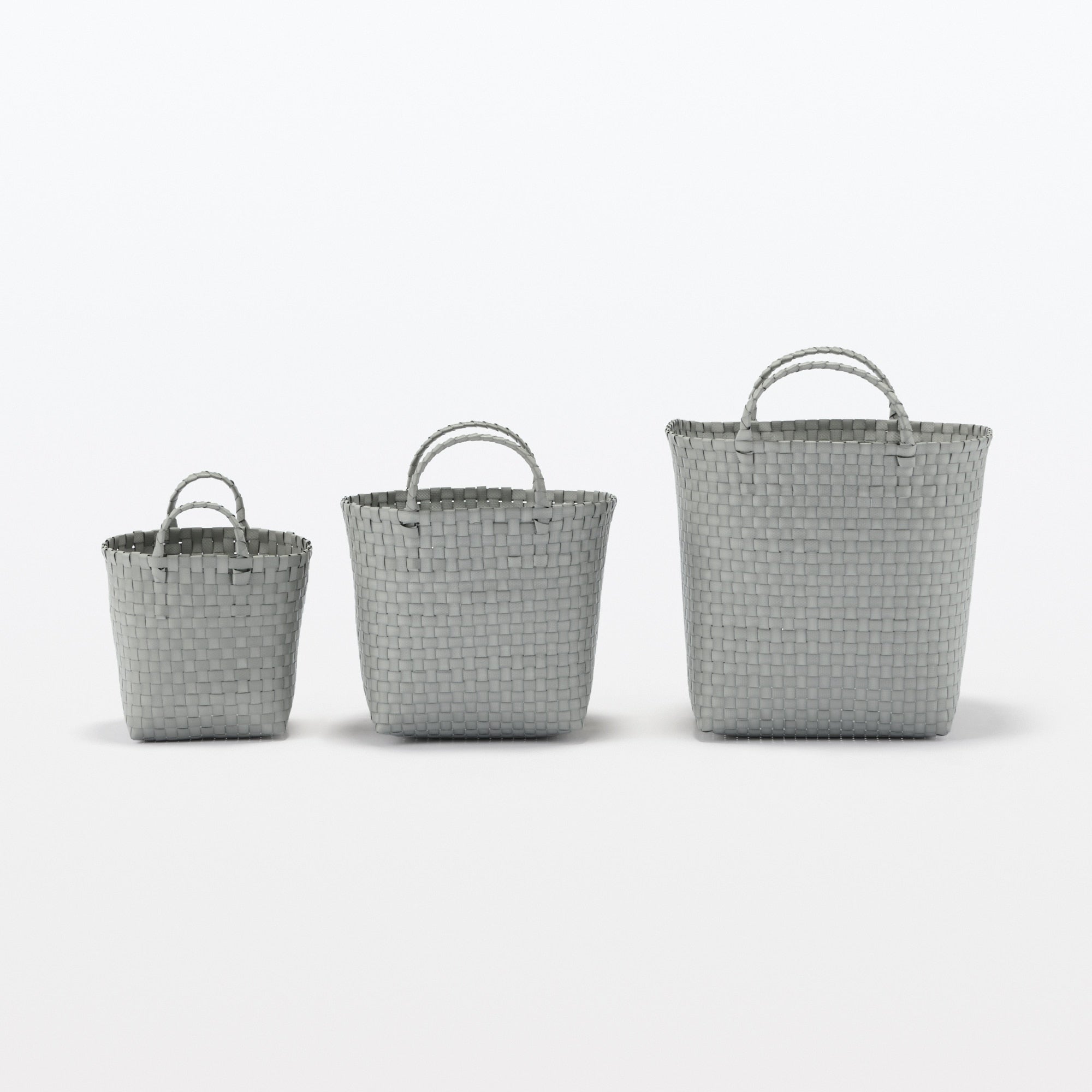 Recycled Polypropylene Strap Weave Basket - Gray - Medium (dia. 13 x H9.8) - Image 7