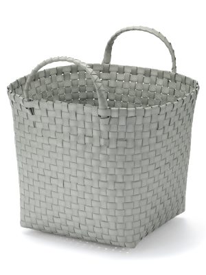 Recycled Polypropylene Strap Weave Basket - Gray - Medium (dia. 13 x H9.8)