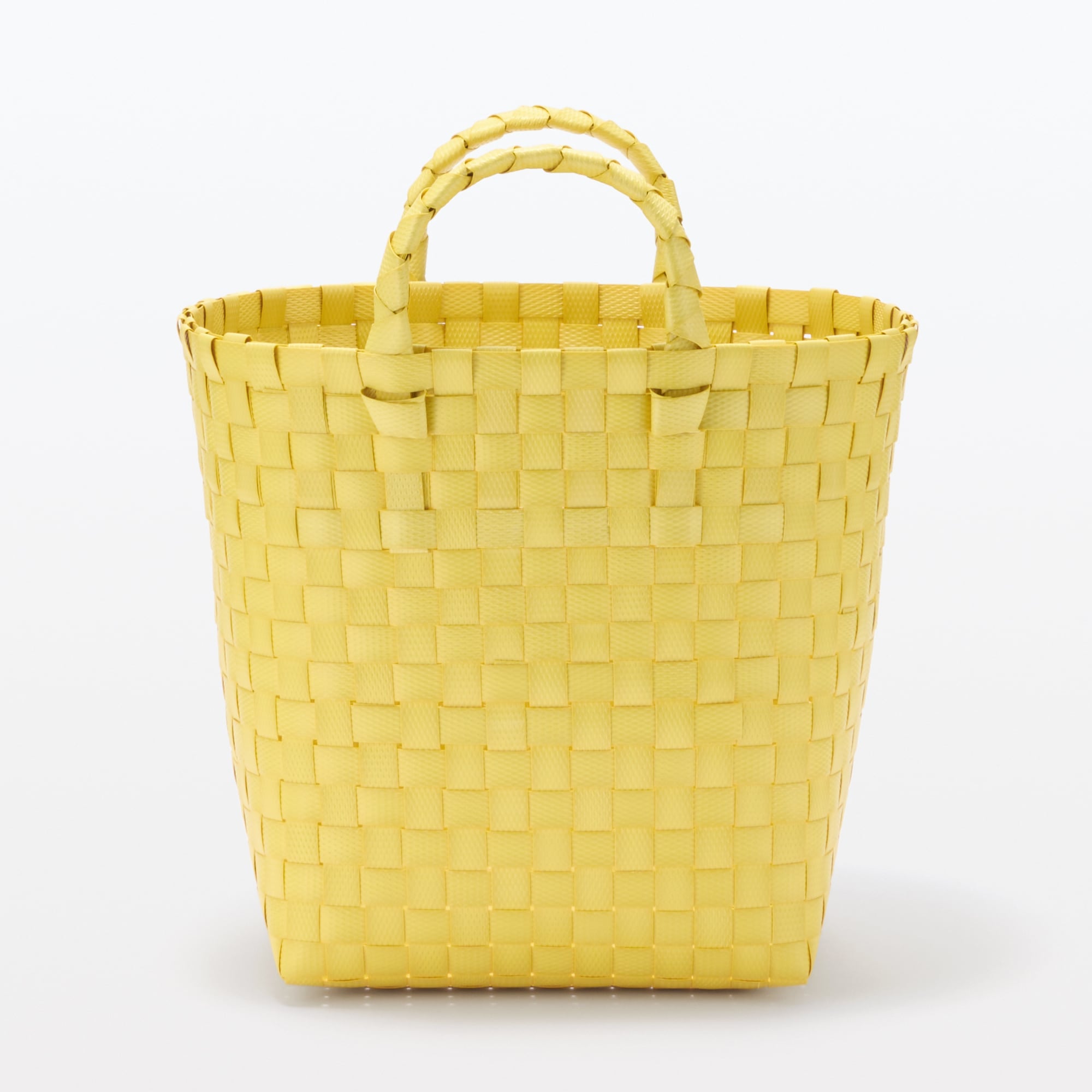 Recycled Polypropylene Strap Weave Basket - Yellow - Small (dia. 9.8 x H7.9) - Image 2