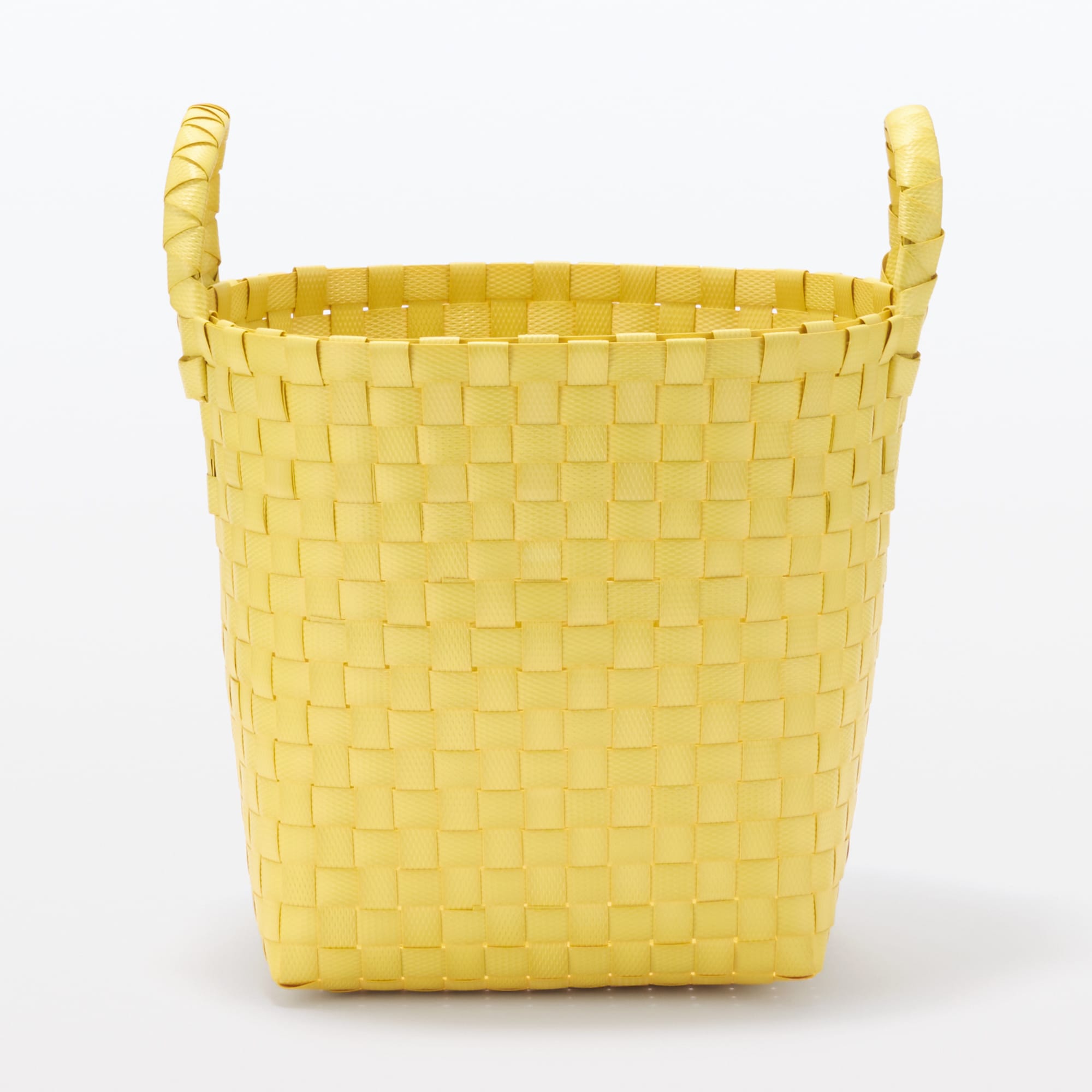 Recycled Polypropylene Strap Weave Basket - Yellow - Small (dia. 9.8 x H7.9) - Image 3