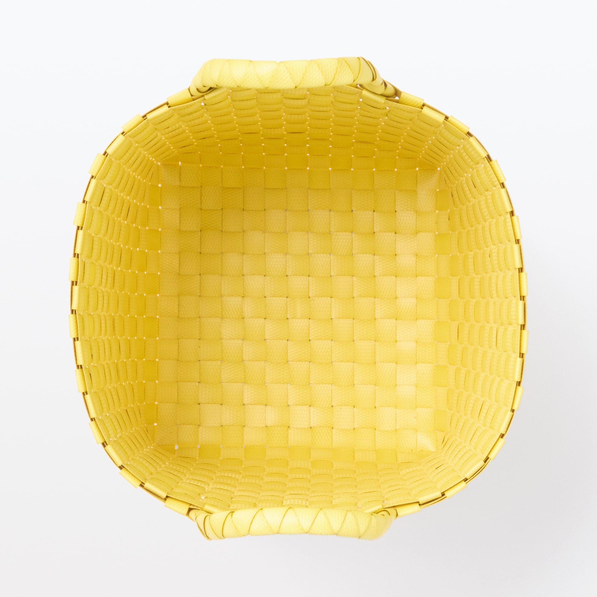 Recycled Polypropylene Strap Weave Basket - Yellow - Small (dia. 9.8 x H7.9) - Image 4