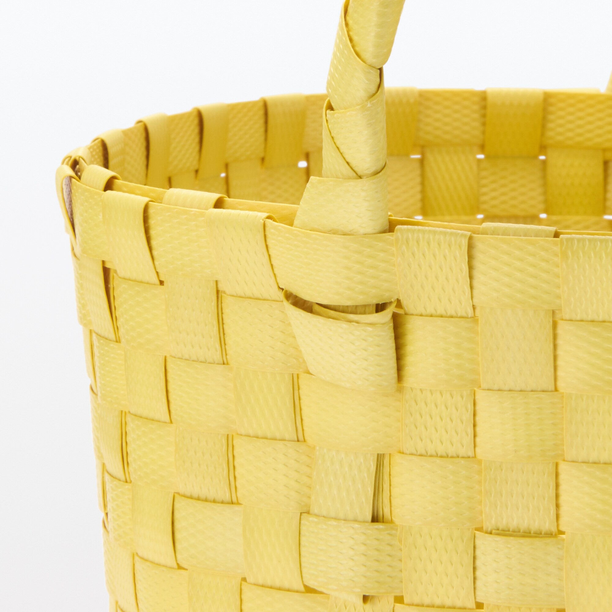 Recycled Polypropylene Strap Weave Basket - Yellow - Small (dia. 9.8 x H7.9) - Image 5