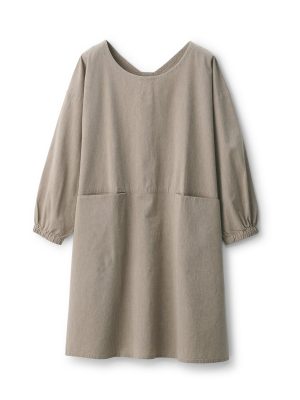 Easy Fit Long Sleeve Apron - Dark Beige