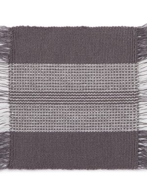 Indian Cotton Rib Coaster - Charcoal Grey