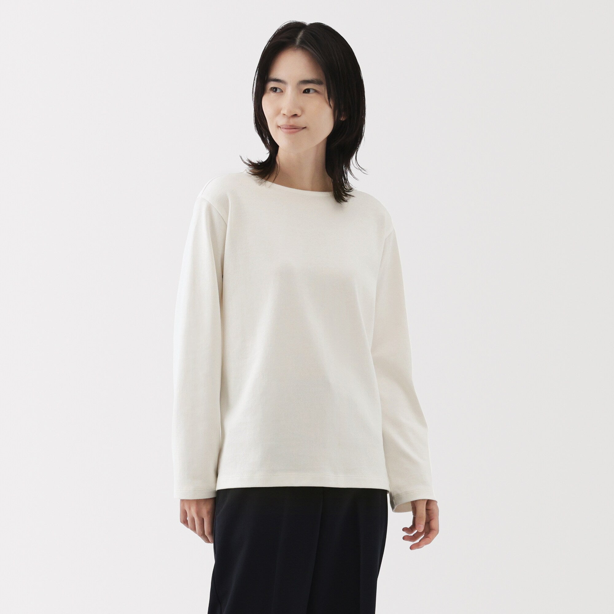 Women's Heavy Weight Boat Neck Long Sleeve T-Shirt