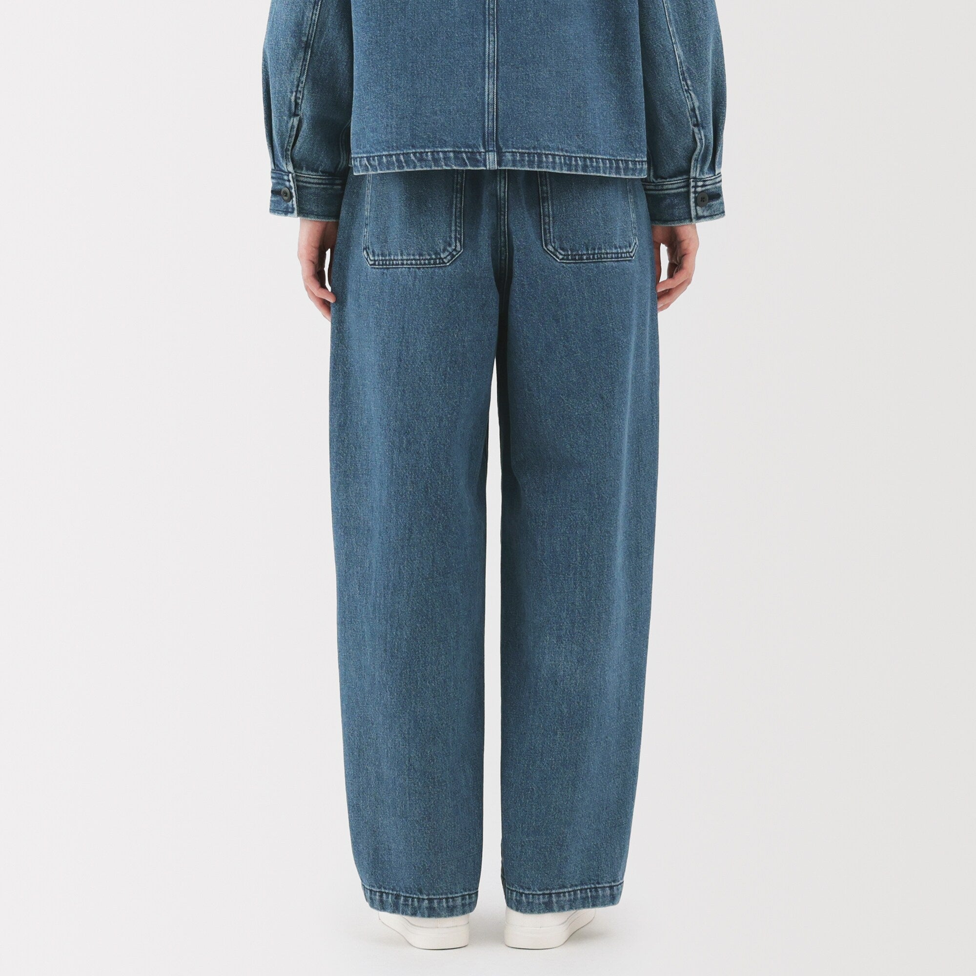 Women's Kapok Blend Denim Wide Tapered Pants - Image 15