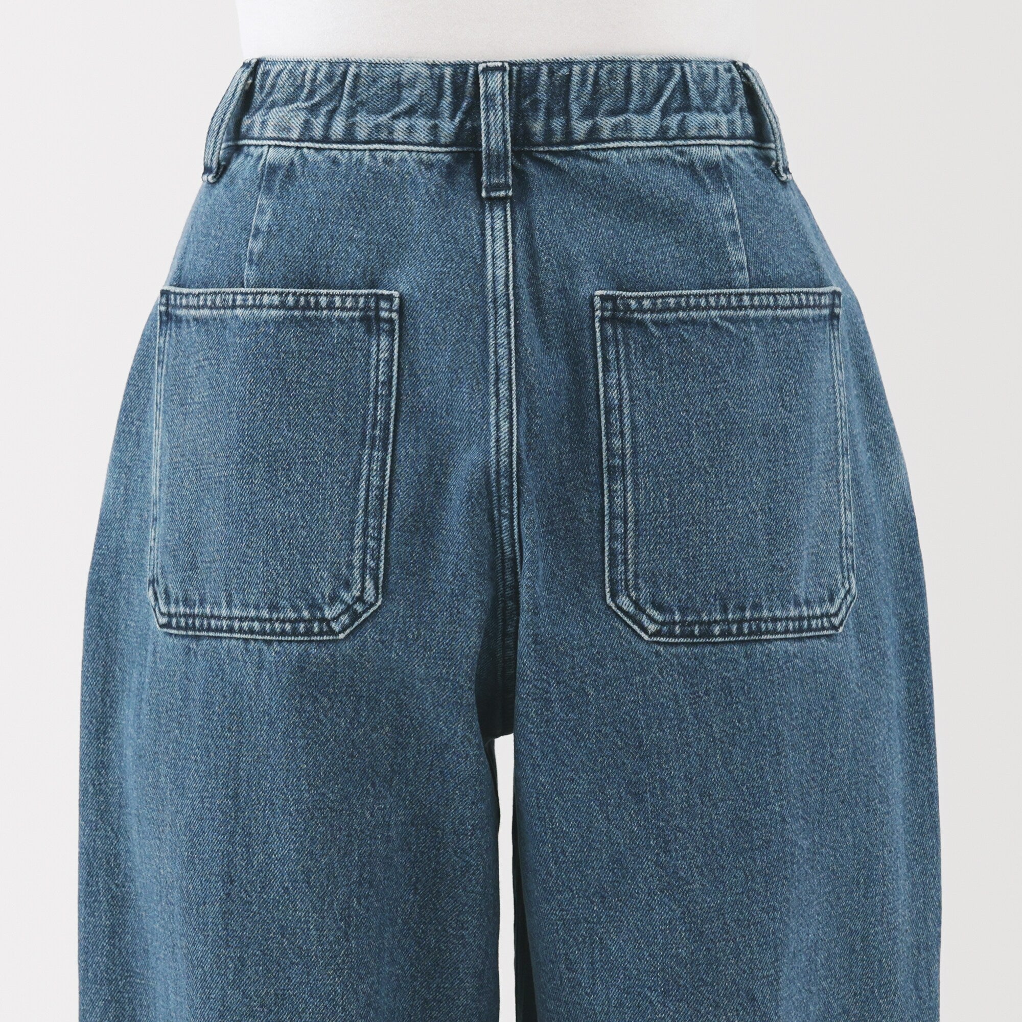 Women's Kapok Blend Denim Wide Tapered Pants - Image 17