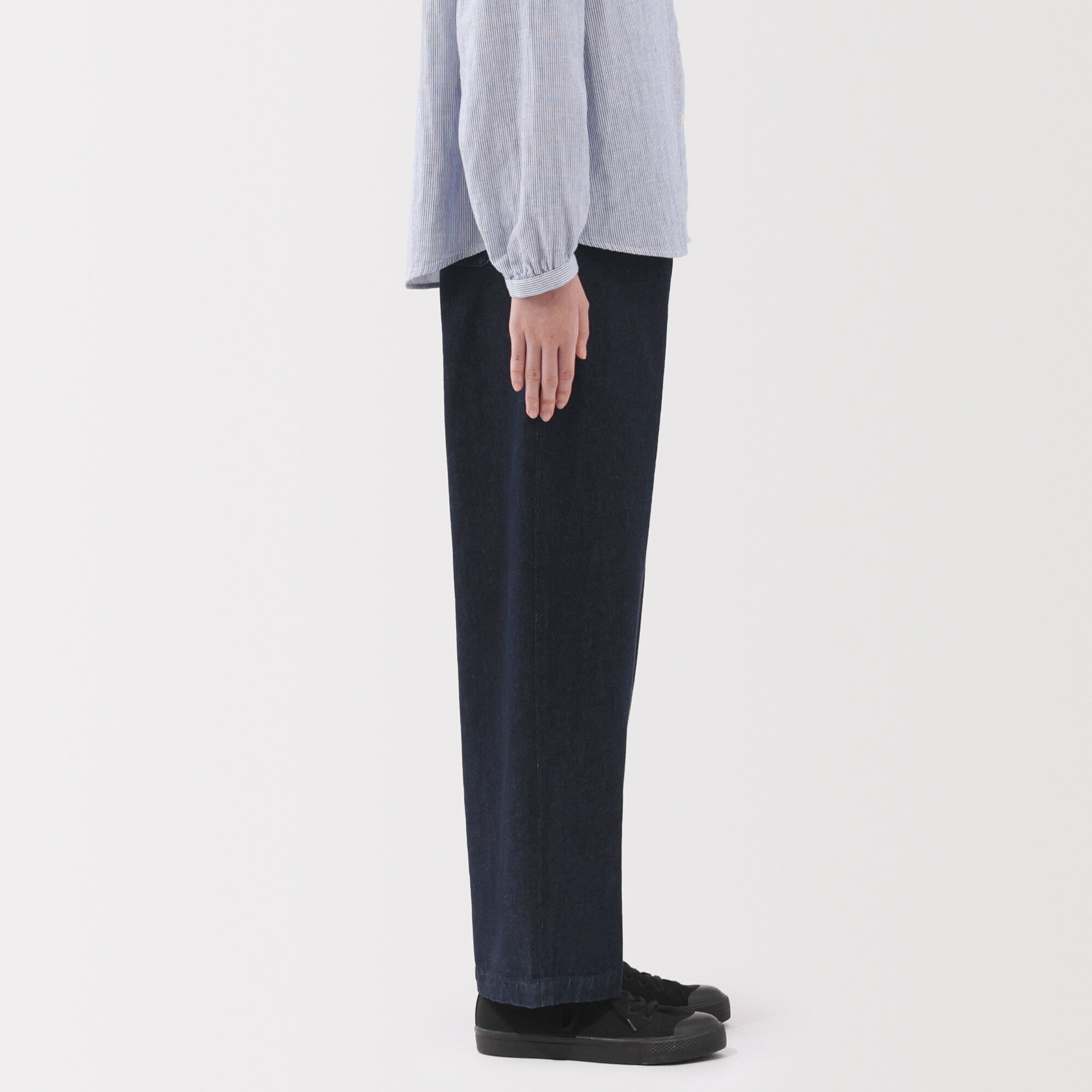 Women's Kapok Blend Denim Wide Tapered Pants - Image 5
