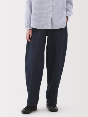 Women's Kapok Blend Denim Wide Tapered Pants
