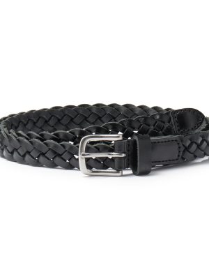 Vegetable Tannin Leather Hand-Knitted Skinny Belt