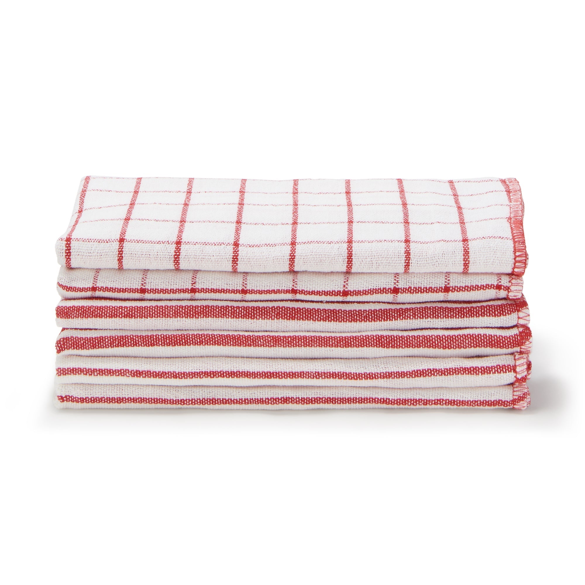 Indian Cotton Kitchen Cloths - Red (6 Pack)