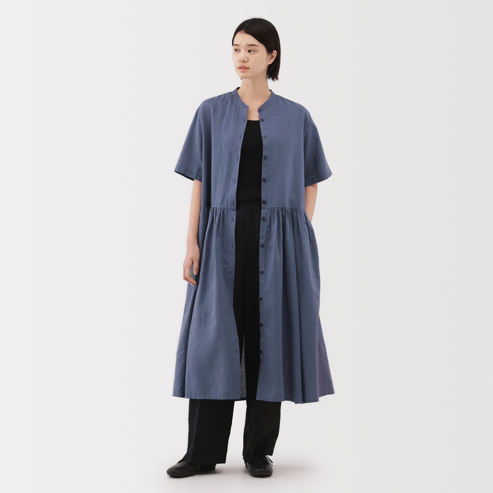 Women's Hemp Cotton Short Sleeve Dress - Image 12