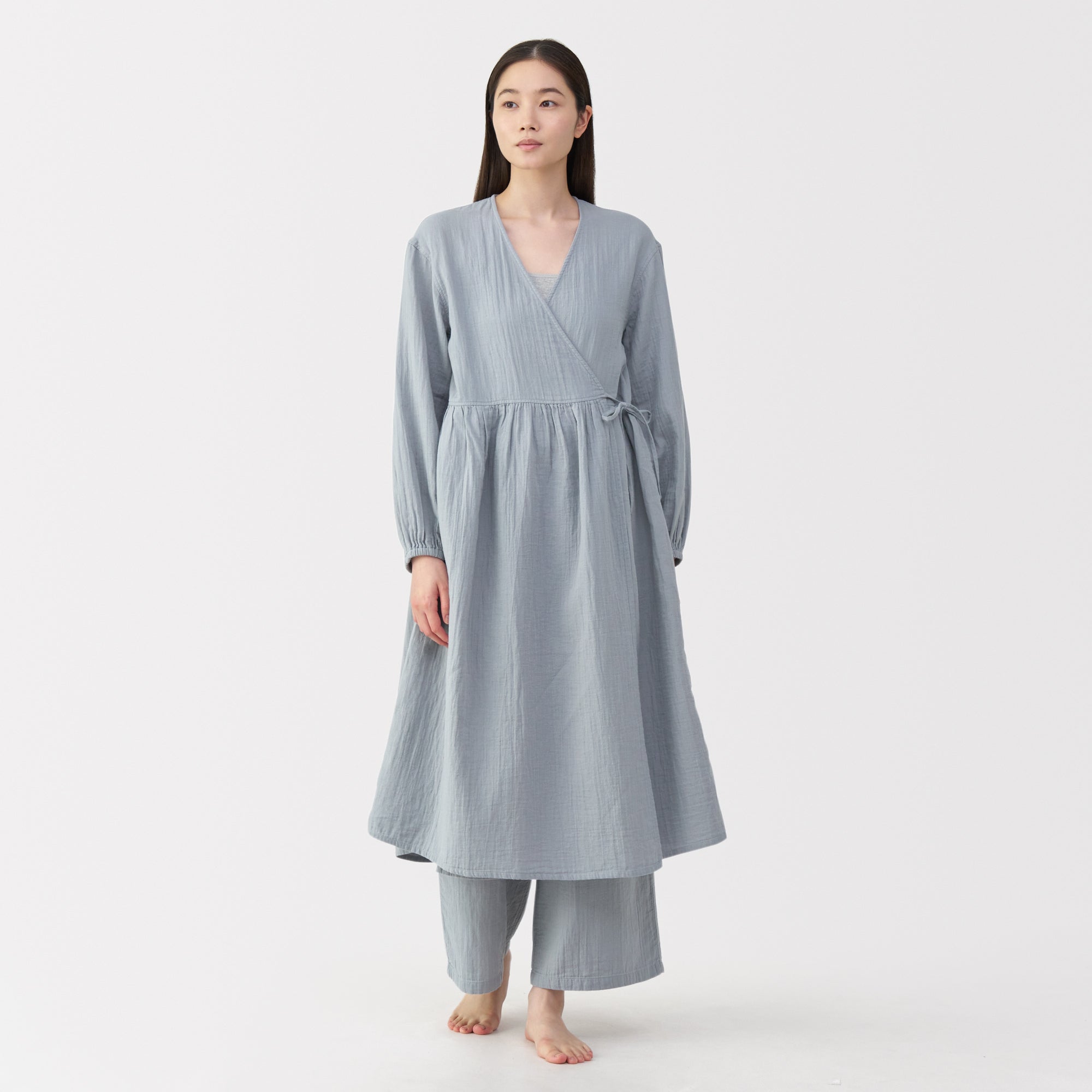 Crepe Gauze Long Cardigan - Image 3