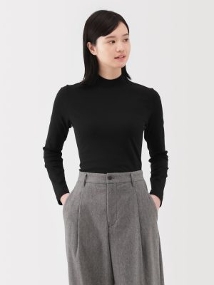 Brushed Mock Neck T-Shirt