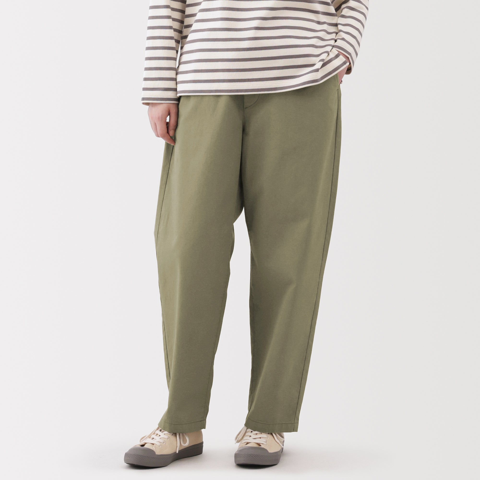 Cotton Easy Tapered Trousers