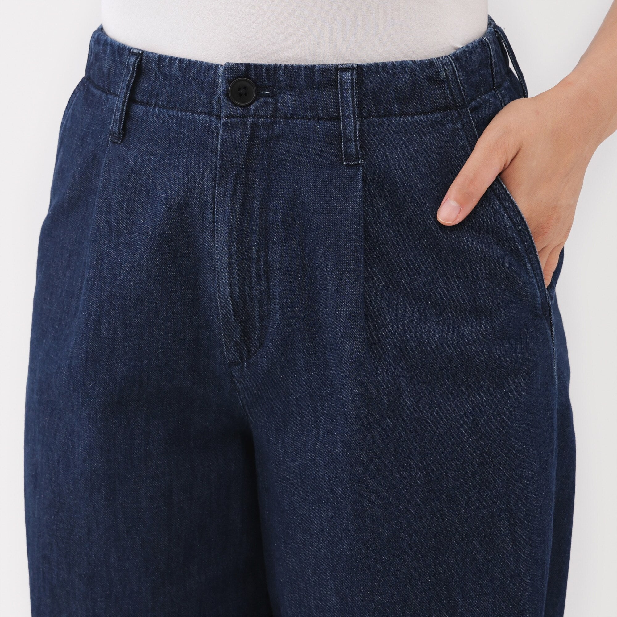 Lightweight Denim Wide Pants - Image 6