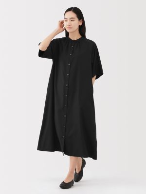 Lyocell Blend Half-Sleeve Dress
