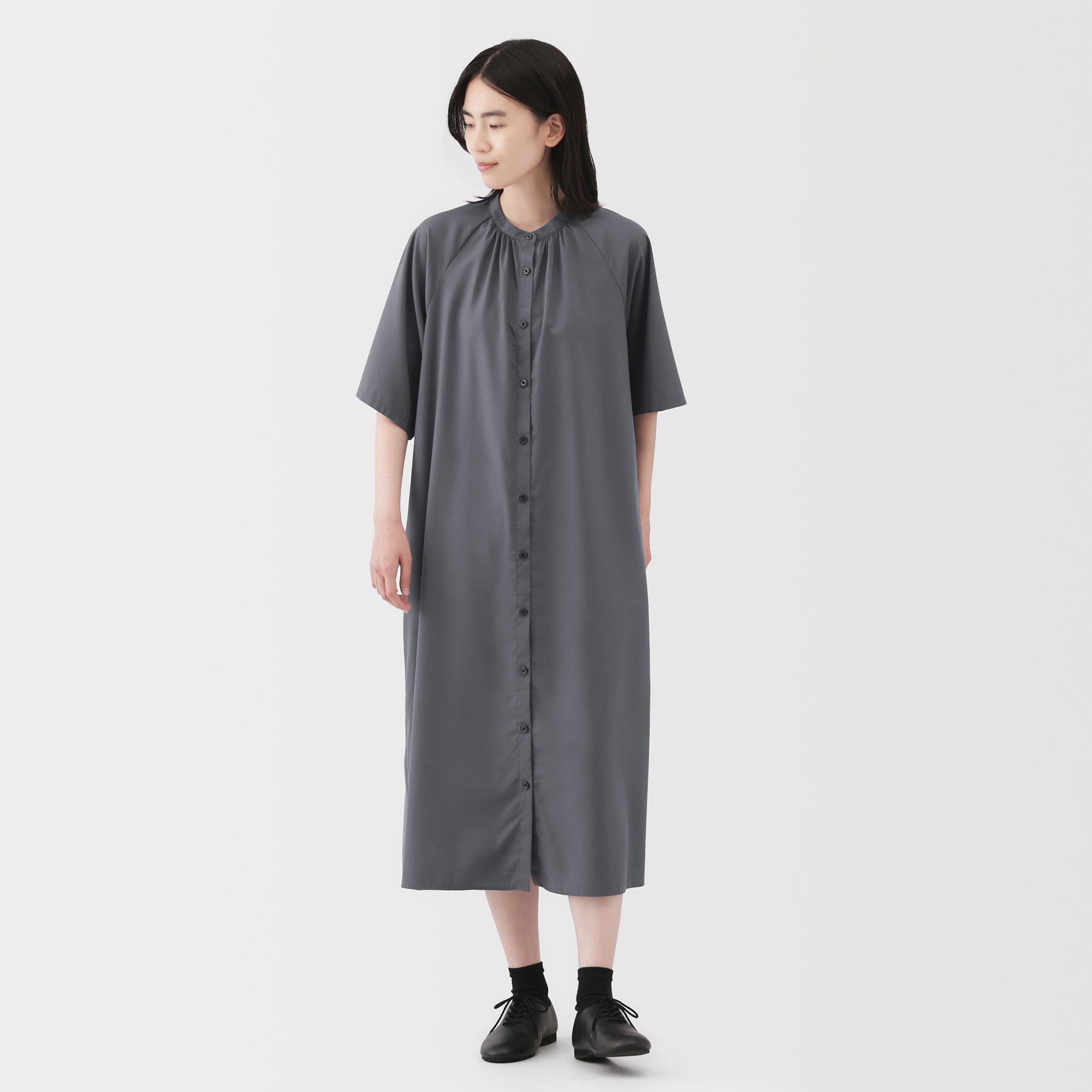 Lyocell Blend Half-Sleeve Dress - Image 11