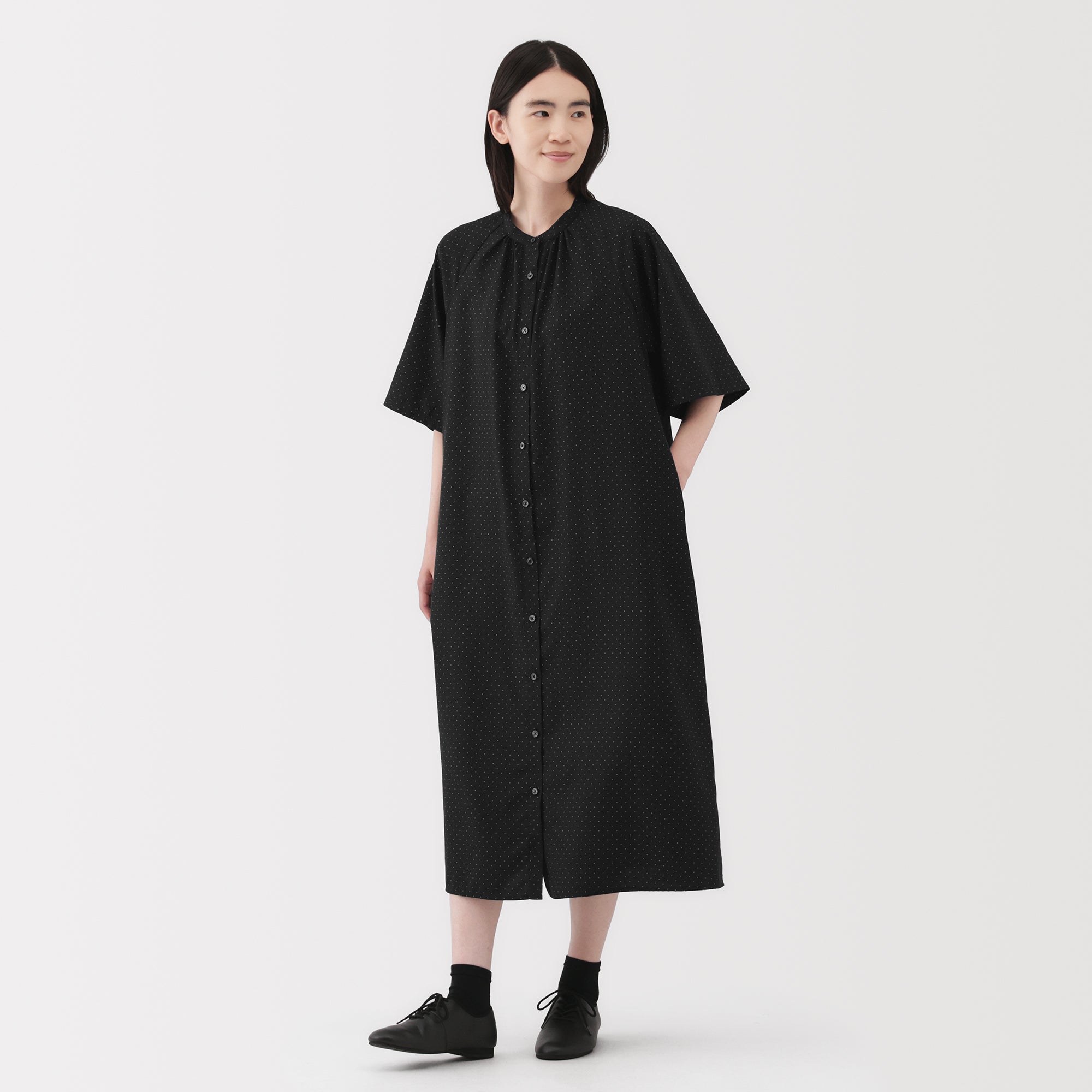 Lyocell Blend Half-Sleeve Dress - Image 19