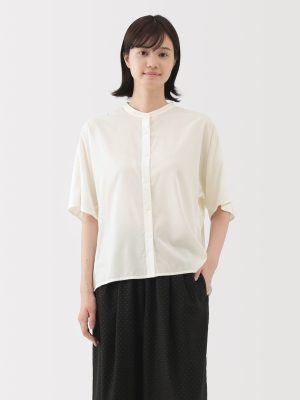 Lyocell Blend Half-Sleeve Blouse