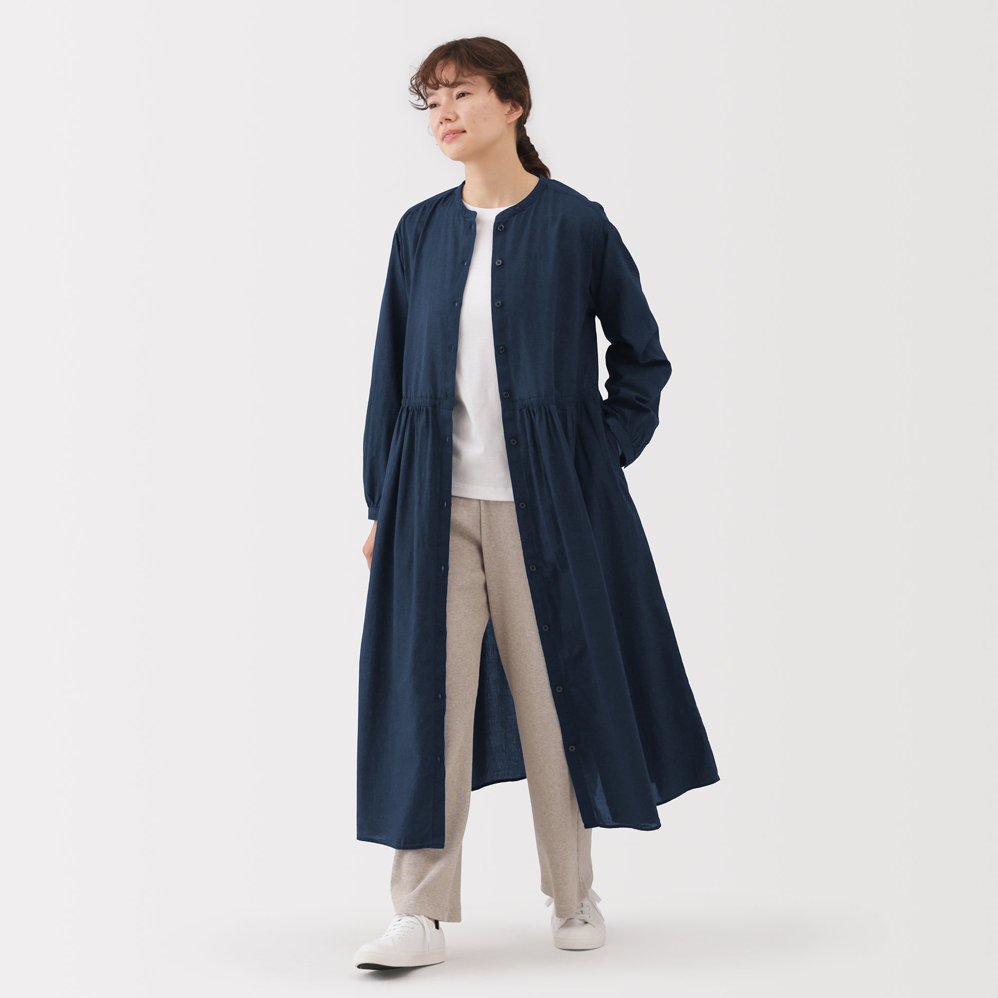 Cotton Voile Indigo Dress - Image 4