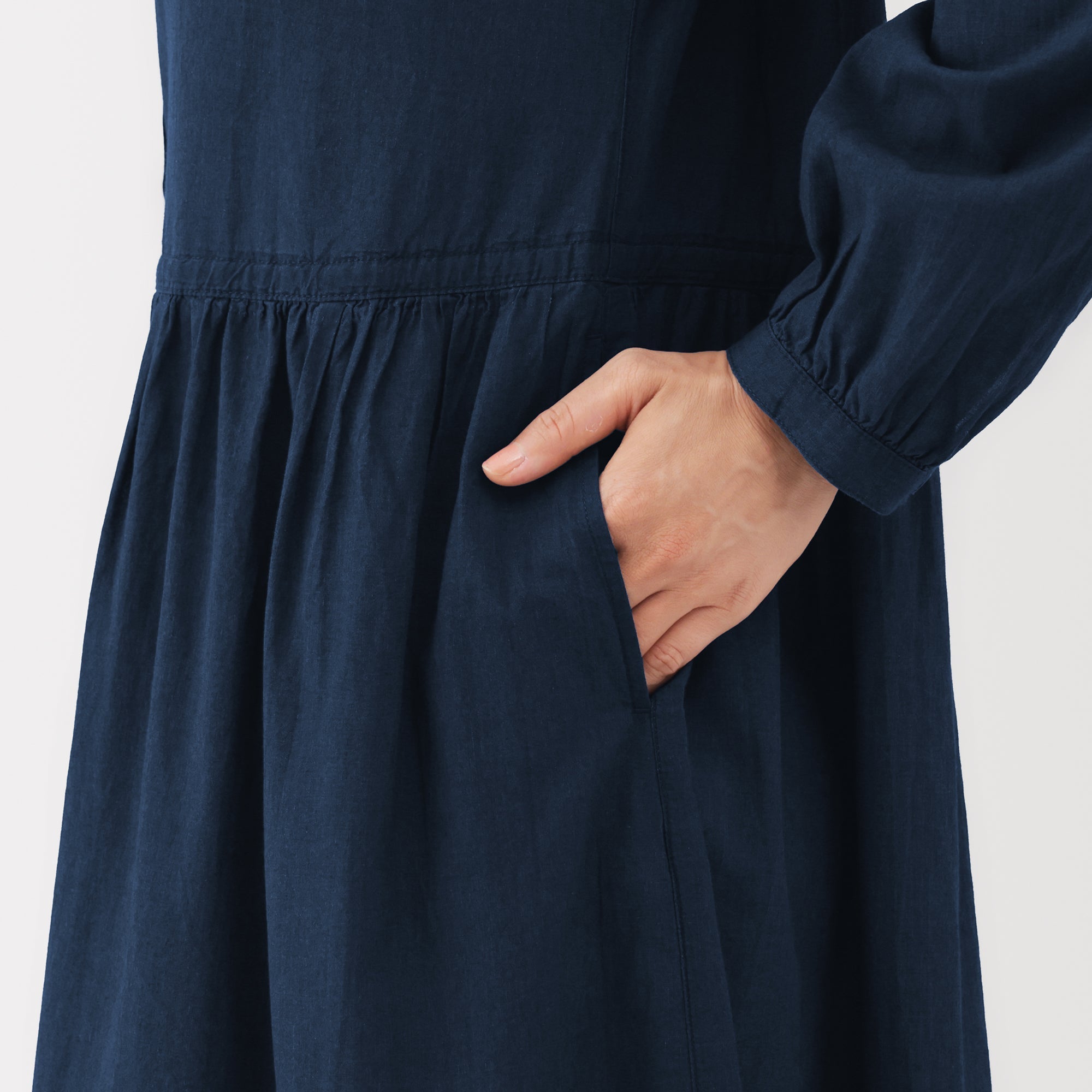 Cotton Voile Indigo Dress - Image 8