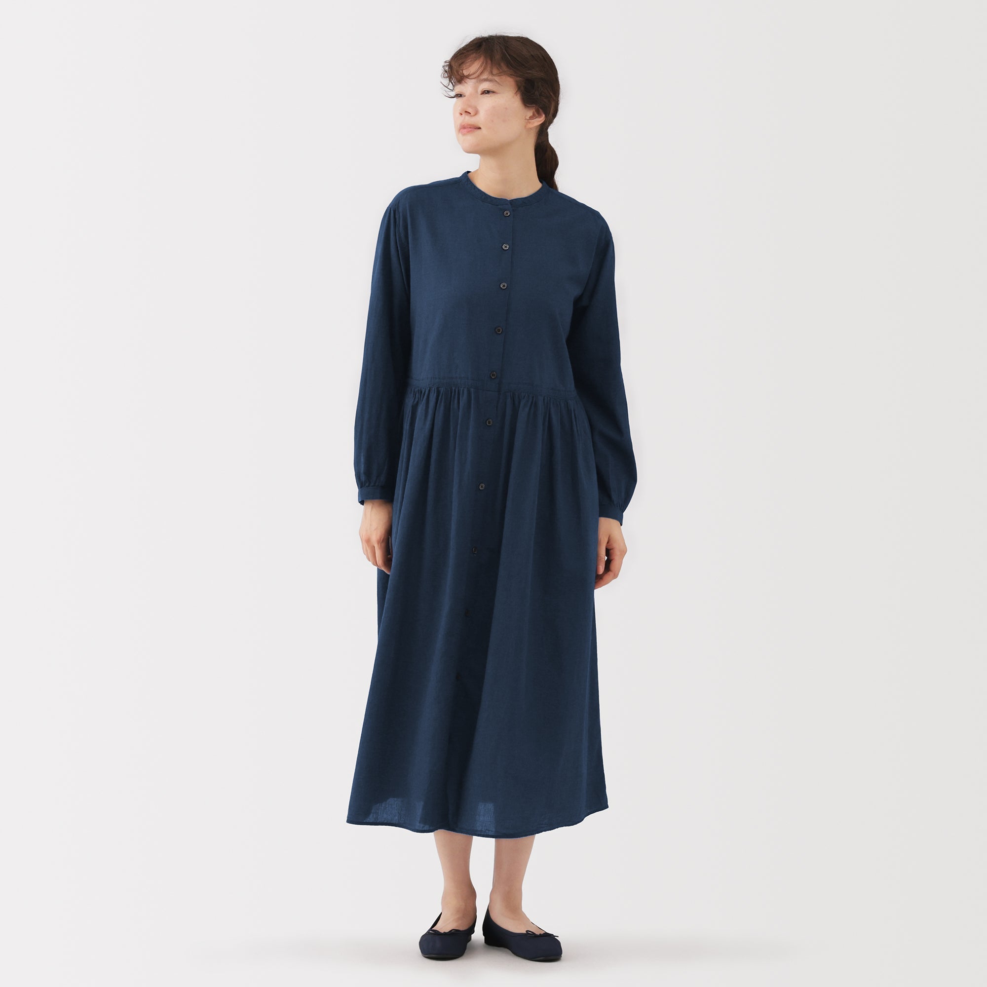 Cotton Voile Indigo Dress - Image 3