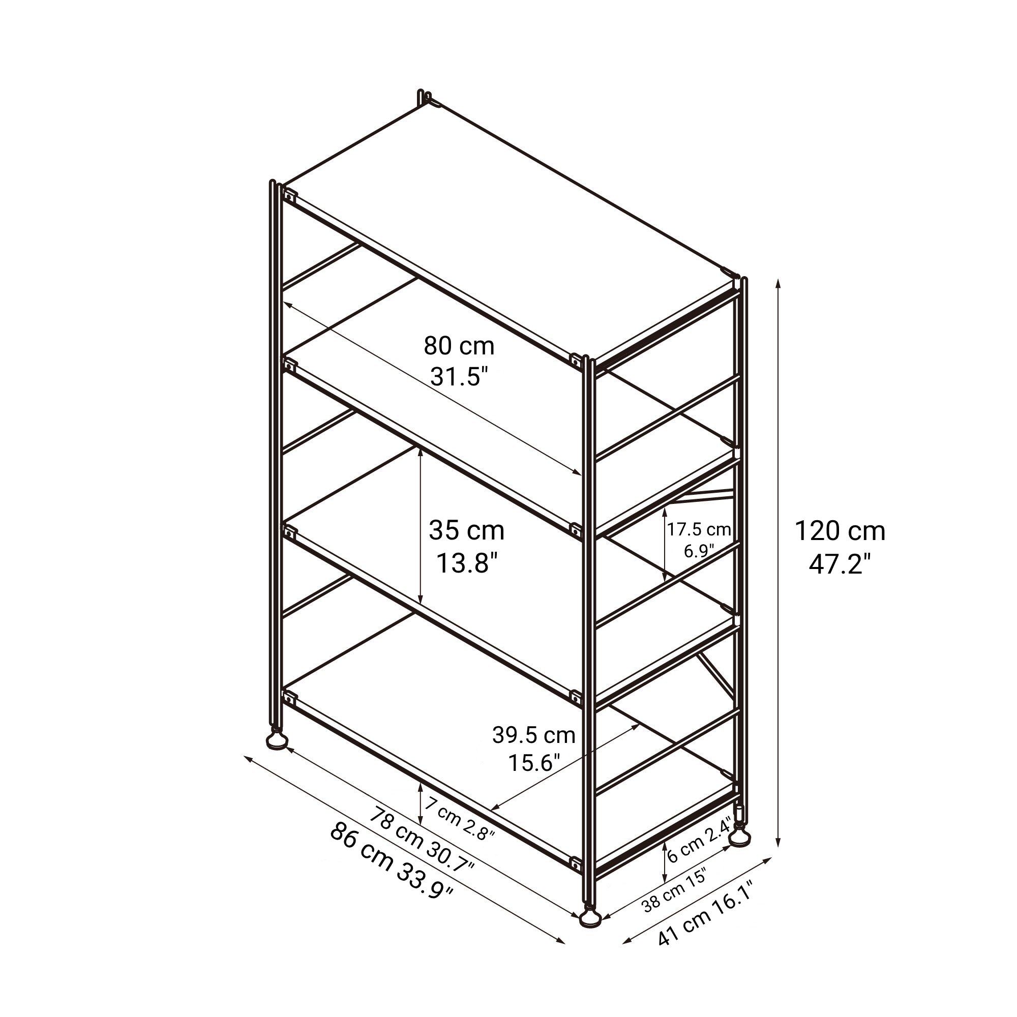 SUS Shelving Unit - Walnut - Wide - Medium - Image 5
